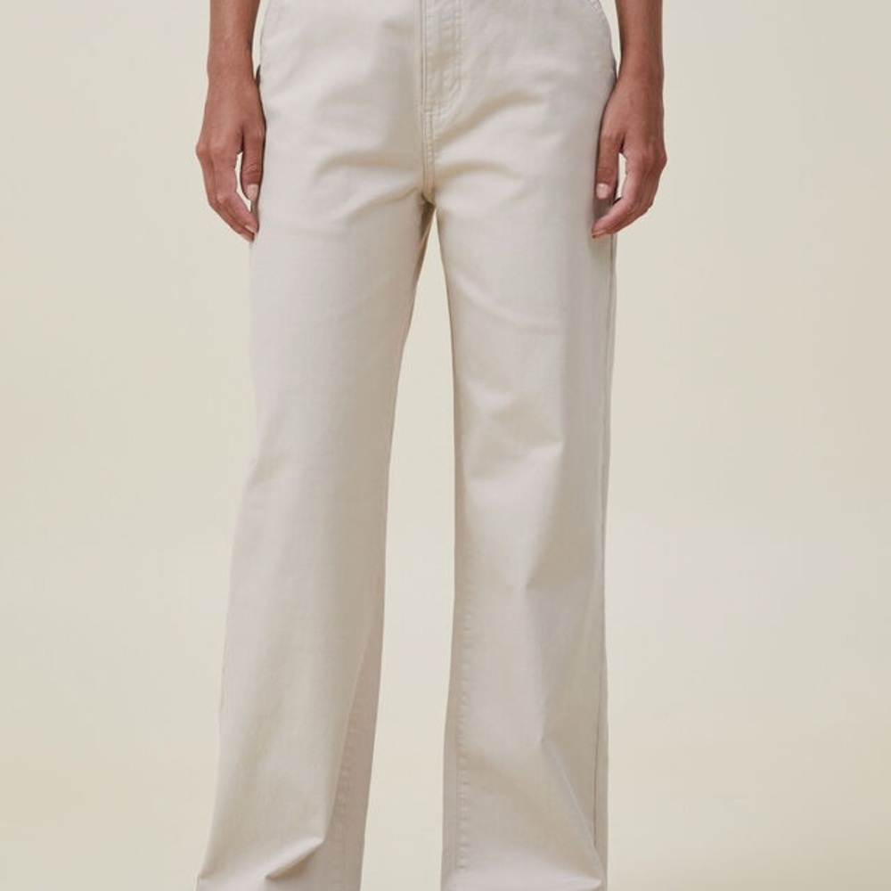Cotton On Carter Wide Leg Pants Light Khaki